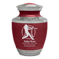 Baseball Sharing Urn - Rose Red