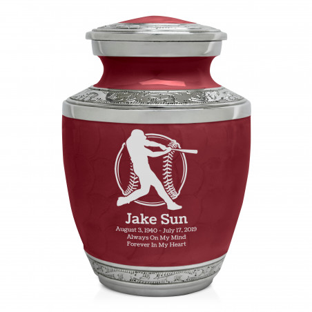 Baseball Sharing Urn - Rose Red