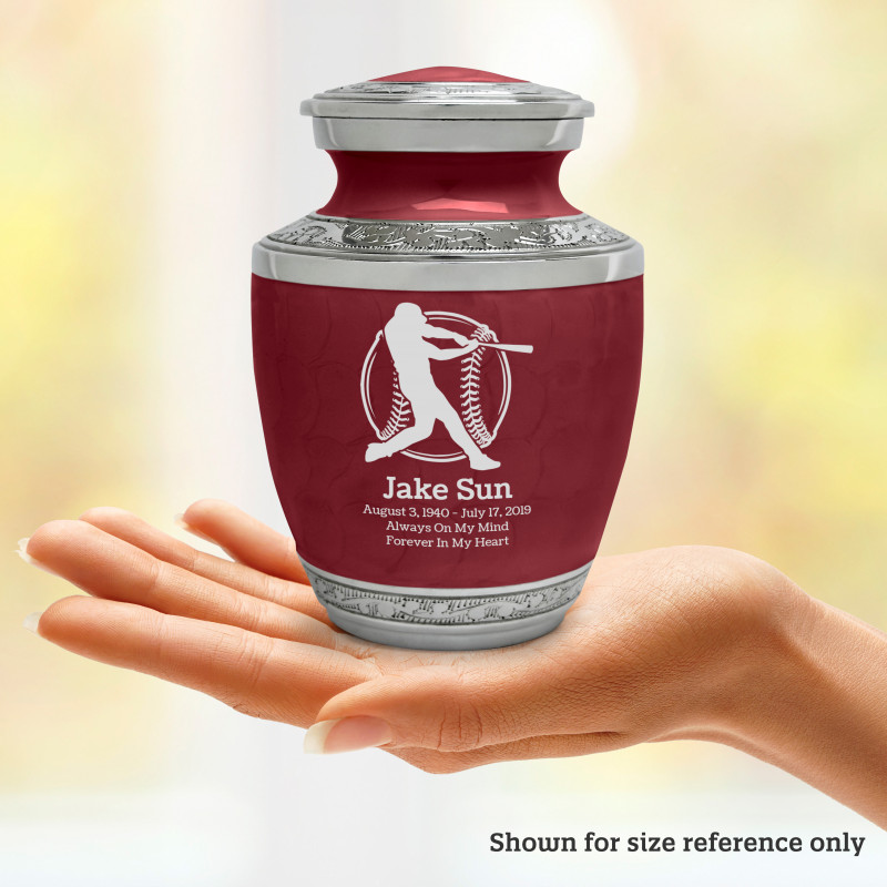 Baseball Sharing Urn - Rose Red