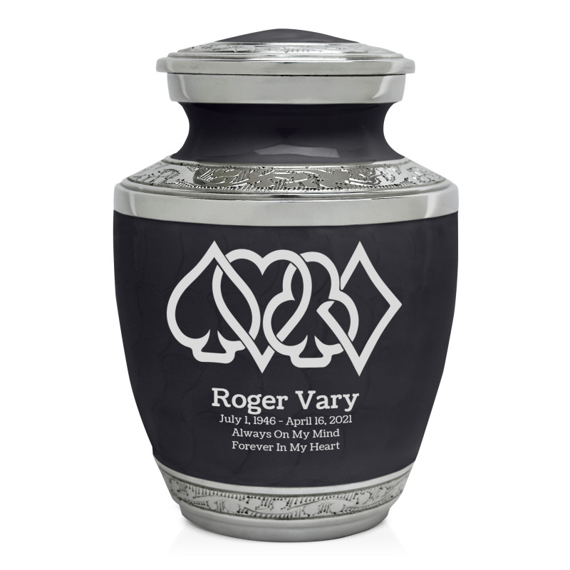 Card Suits Sharing Urn - Ebony Black
