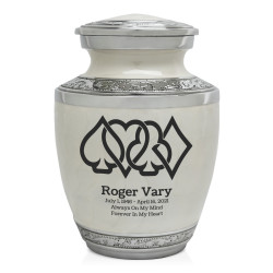 Card Suits Sharing Urn - Radiant White