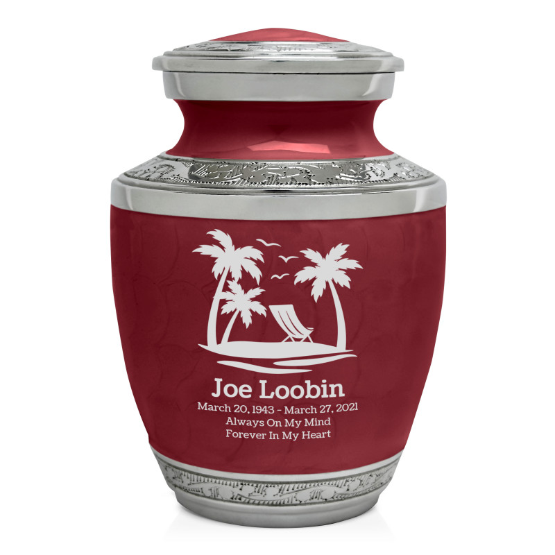 Tropical Beach Sharing Urn - Rose Red