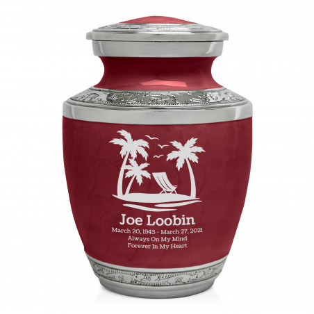 Tropical Beach Sharing Urn - Rose Red