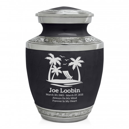 Tropical Beach Sharing Urn - Ebony Black