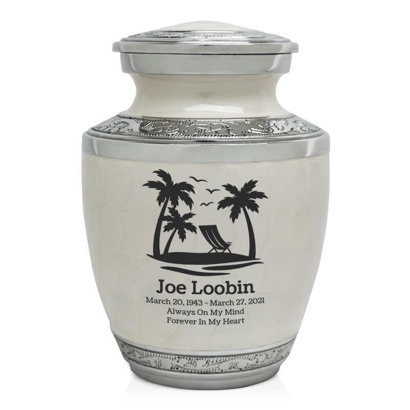 Tropical Beach Sharing Urn - Radiant White