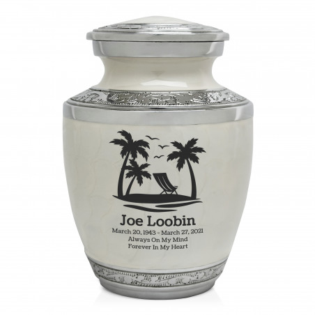 Tropical Beach Sharing Urn - Radiant White
