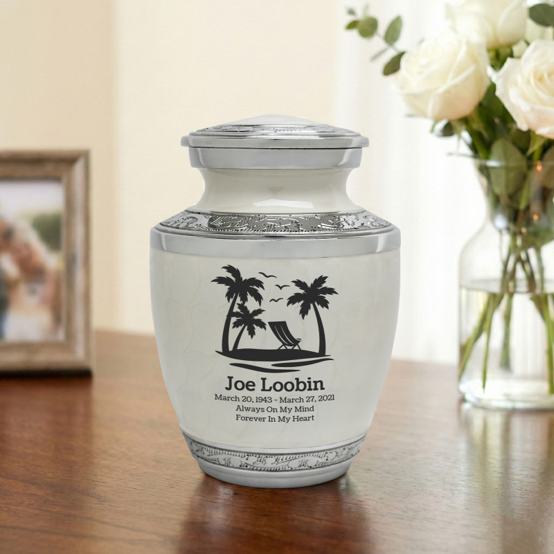 Tropical Beach Sharing Urn - Radiant White