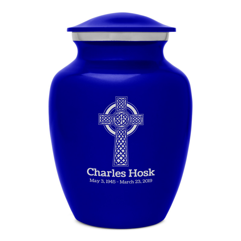Celtic Cross Sharing Urn - Midnight Blue