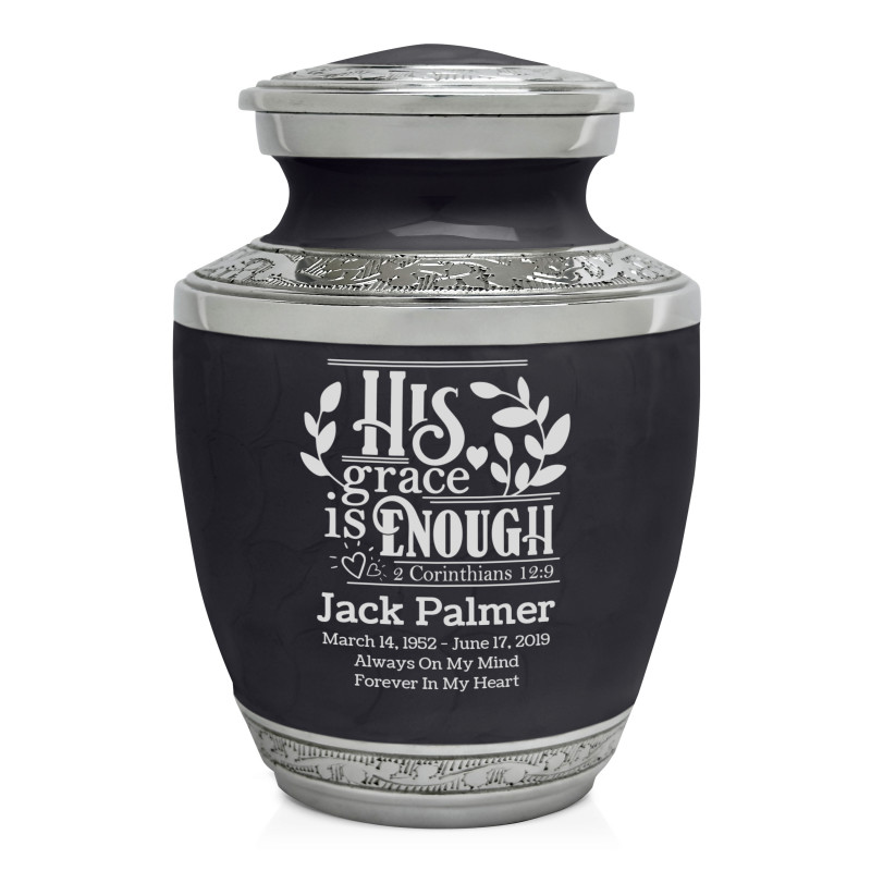 His Grace is Enough Sharing Urn - Ebony Black