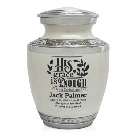 His Grace is Enough Sharing Urn - Radiant White