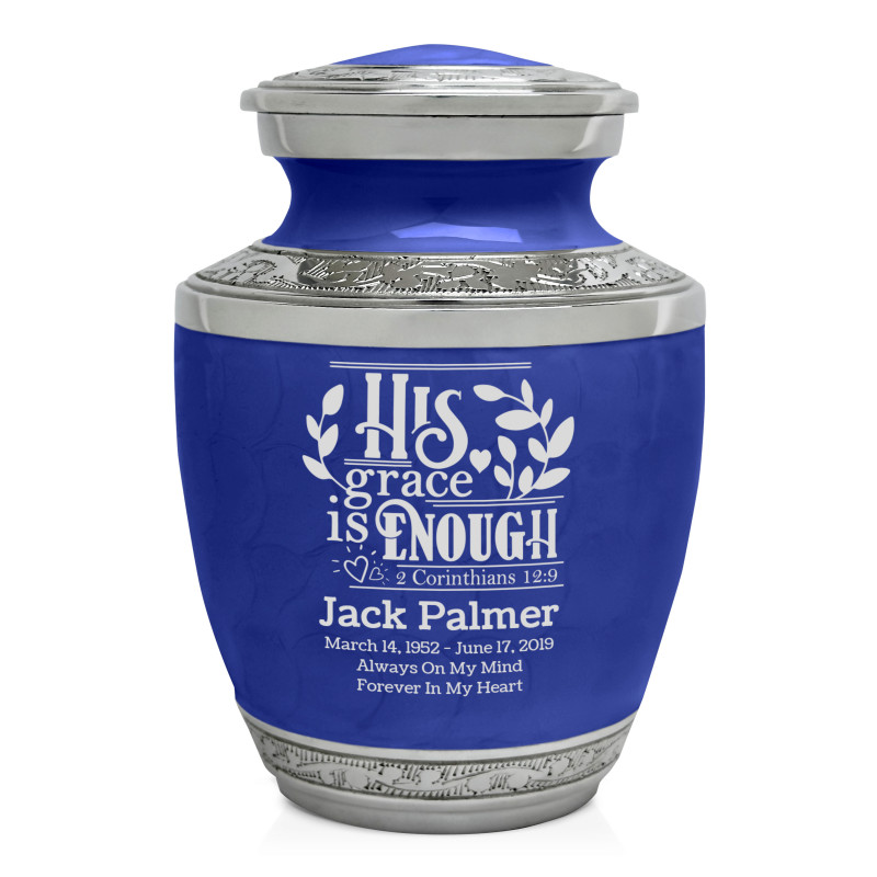 His Grace is Enough Sharing Urn - Royal Blue