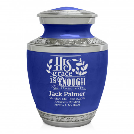 His Grace is Enough Sharing Urn - Royal Blue