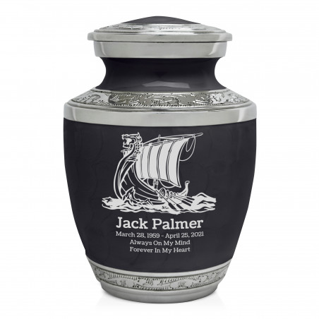 Viking Ship Sharing Urn - Ebony Black