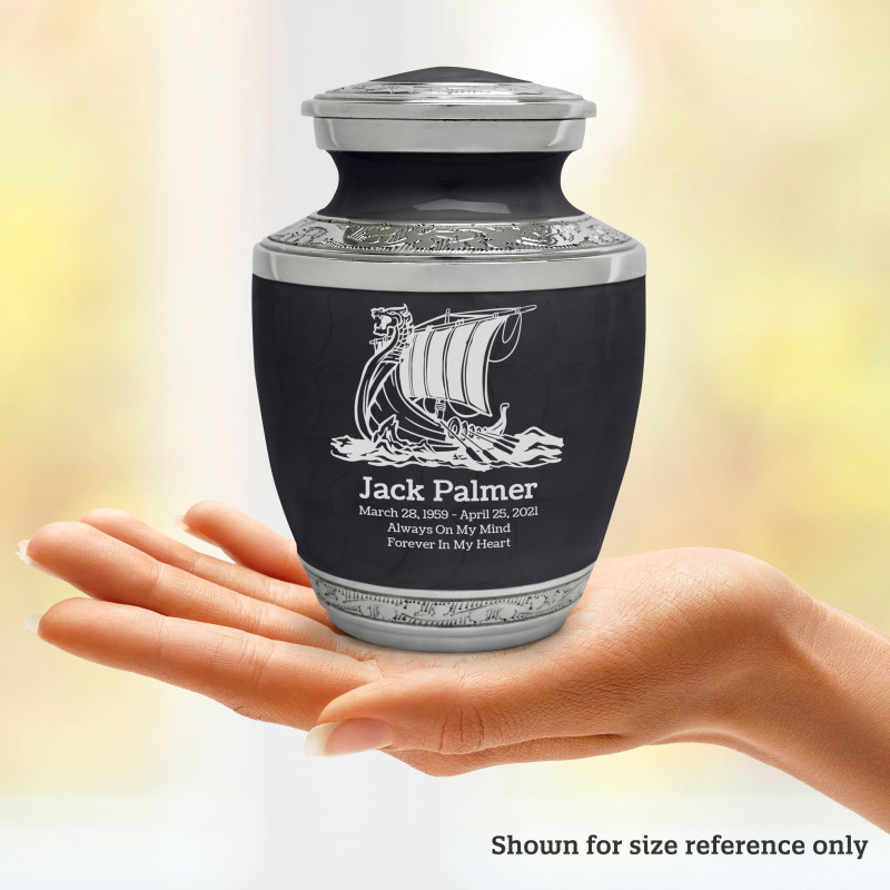 Viking Ship Sharing Urn - Ebony Black