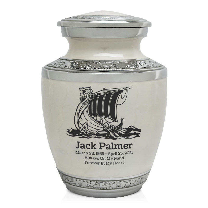 Viking Ship Sharing Urn - Radiant White