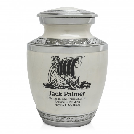 Viking Ship Sharing Urn - Radiant White
