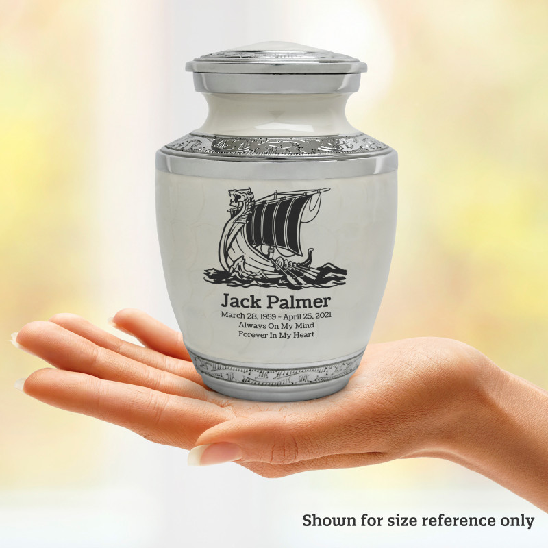 Viking Ship Sharing Urn - Radiant White