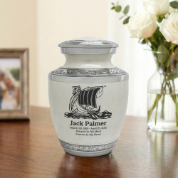 Viking Ship Sharing Urn - Radiant White