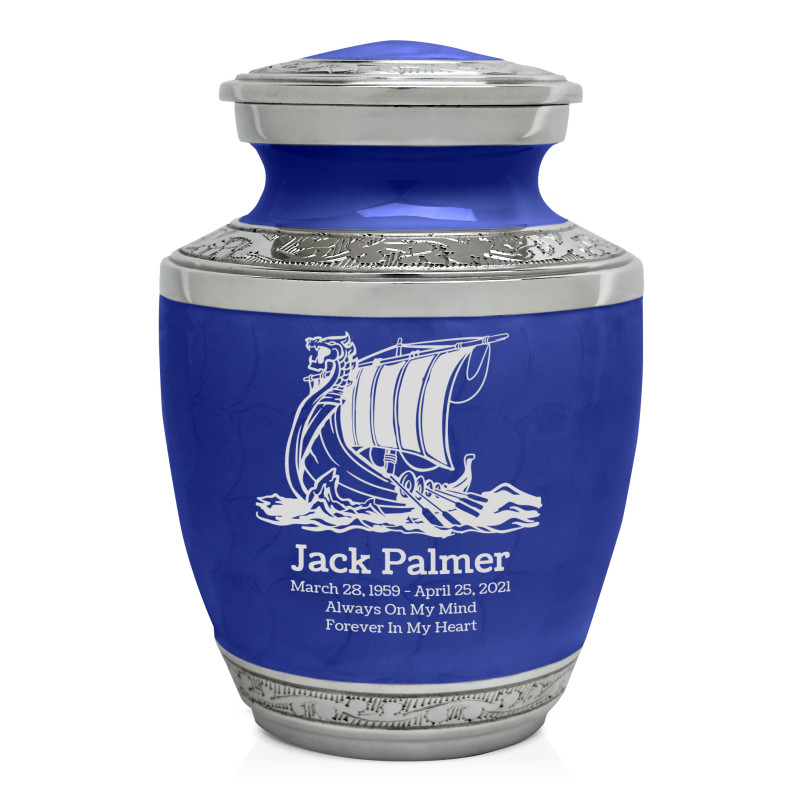 Viking Ship Sharing Urn - Royal Blue