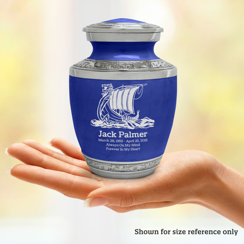 Viking Ship Sharing Urn - Royal Blue
