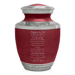 Footprints In The Sand Sharing Urn - Rose Red