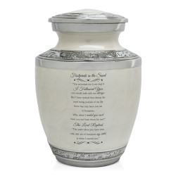 Footprints In The Sand Sharing Urn - Radiant White