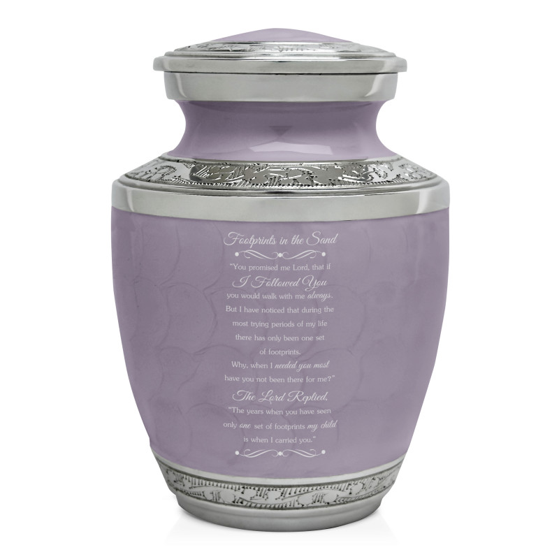 Footprints In The Sand Sharing Urn - Regal Purple