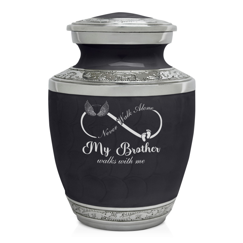My Brother Walks With Me Sharing Urn - Ebony Black