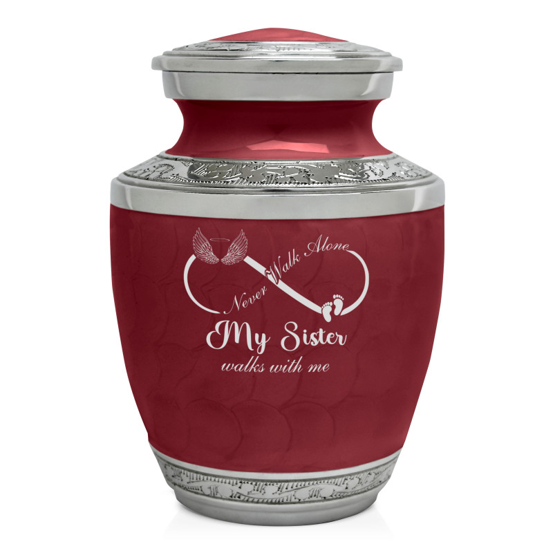 My Sister Walks With Me Sharing Urn - Rose Red