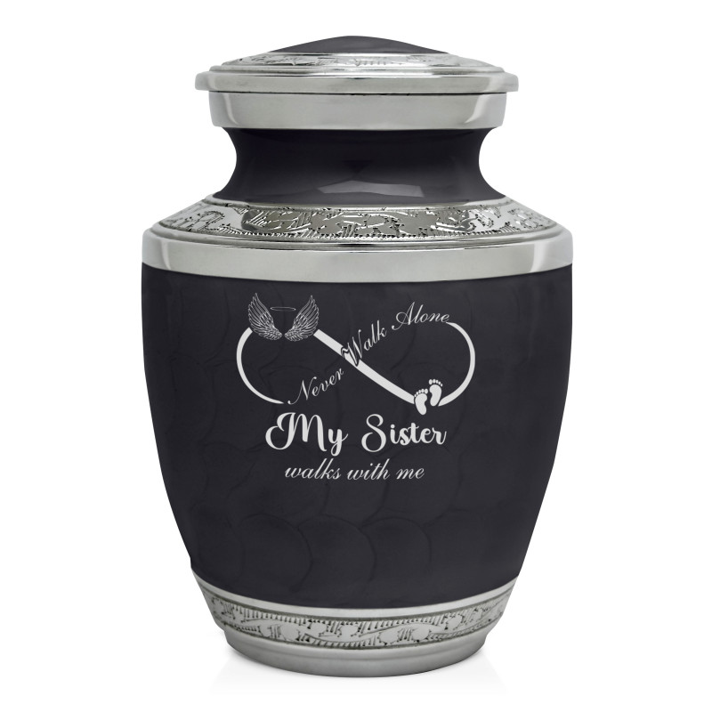 My Sister Walks With Me Sharing Urn - Ebony Black