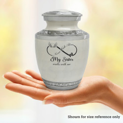 My Sister Walks With Me Sharing Urn - Radiant White