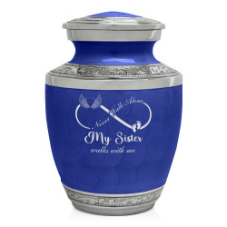 My Sister Walks With Me Sharing Urn - Royal Blue