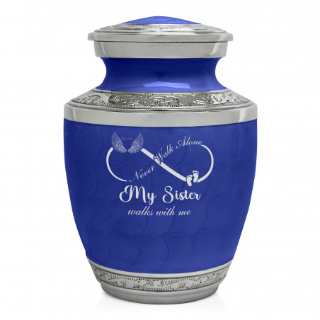My Sister Walks With Me Sharing Urn - Royal Blue