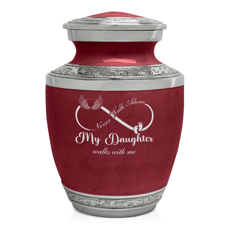 My Daughter Walks With Me Sharing Urn - Rose Red