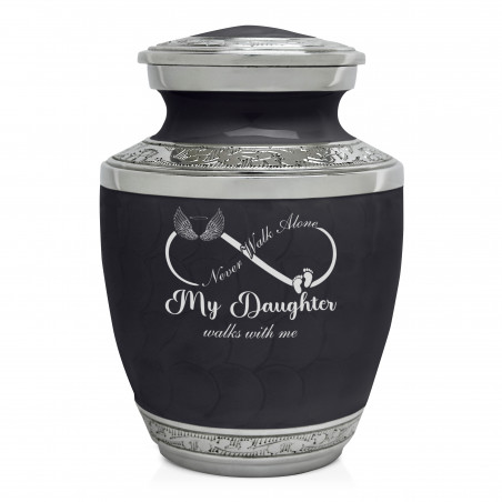 My Daughter Walks With Me Sharing Urn - Ebony Black
