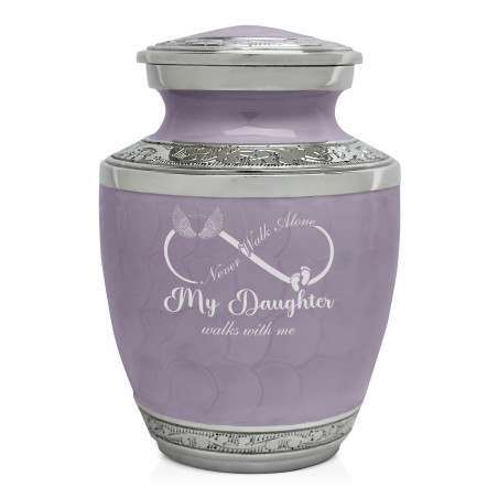 My Daughter Walks With Me Sharing Urn - Regal Purple