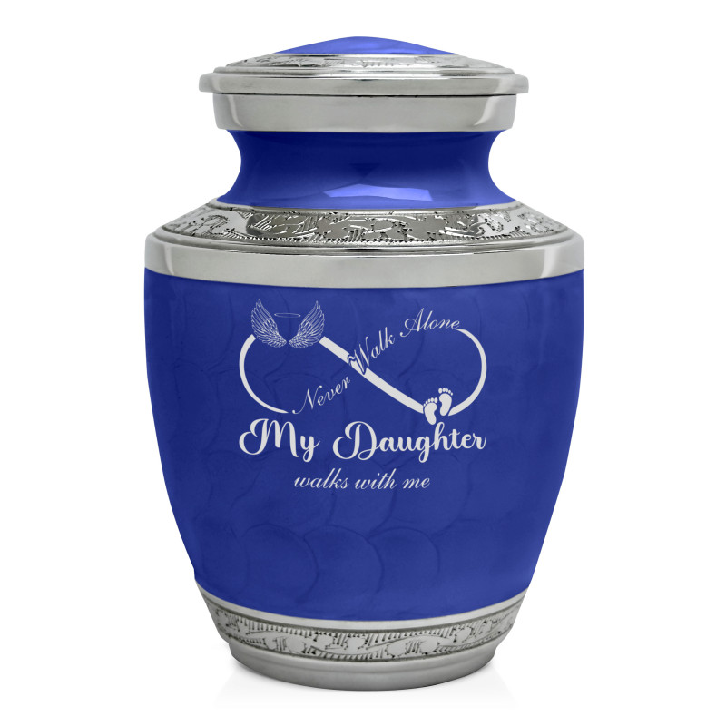 My Daughter Walks With Me Sharing Urn - Royal Blue