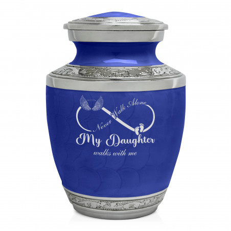 My Daughter Walks With Me Sharing Urn - Royal Blue