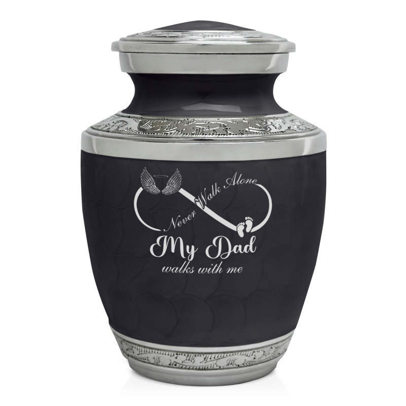 My Dad Walks With Me Sharing Urn - Ebony Black