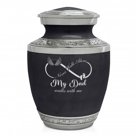 My Dad Walks With Me Sharing Urn - Ebony Black
