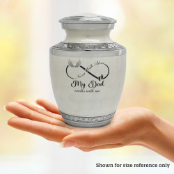 My Dad Walks With Me Sharing Urn - Radiant White