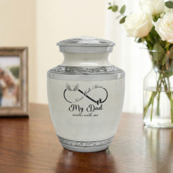 My Dad Walks With Me Sharing Urn - Radiant White