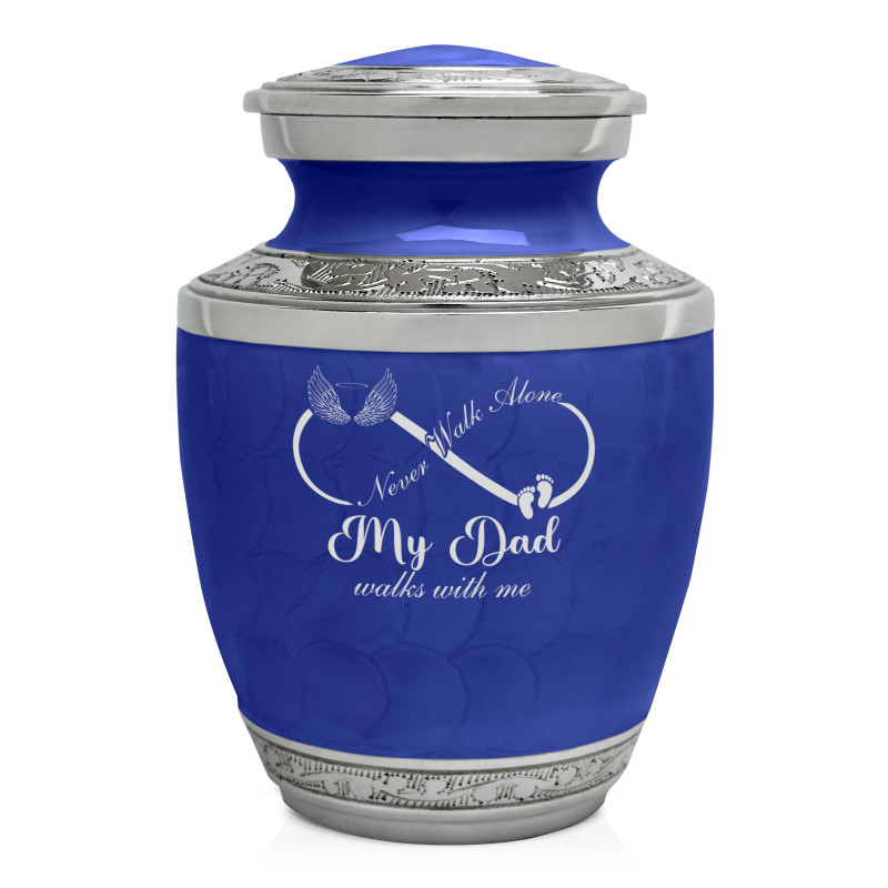 My Dad Walks With Me Sharing Urn - Royal Blue