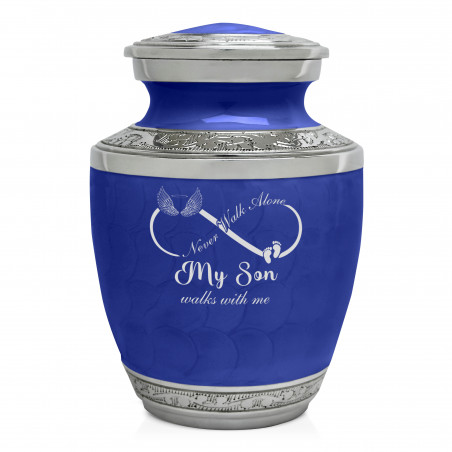 My Son Walks With Me Sharing Urn - Royal Blue