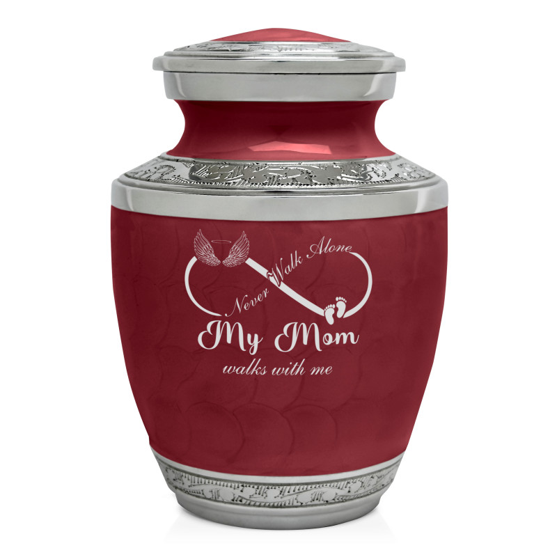 My Mom Walks With Me Sharing Urn - Rose Red