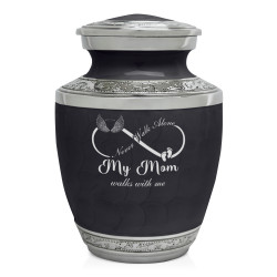 My Mom Walks With Me Sharing Urn - Ebony Black