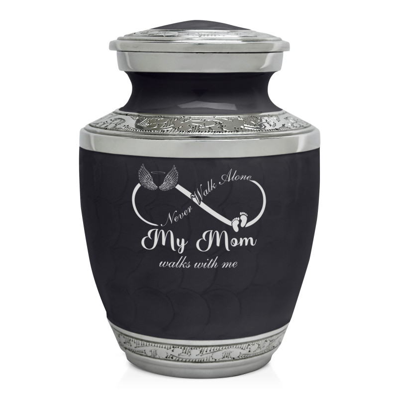 My Mom Walks With Me Sharing Urn - Ebony Black