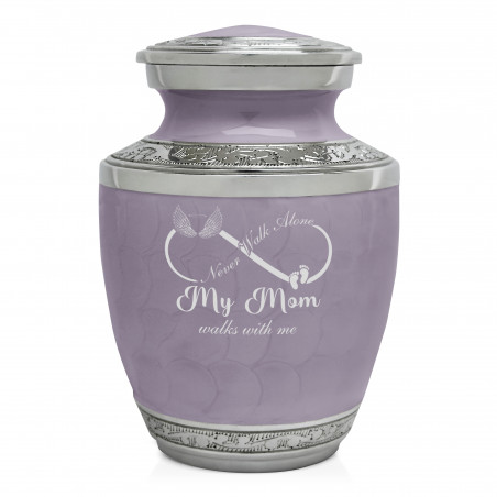 My Mom Walks With Me Sharing Urn - Regal Purple