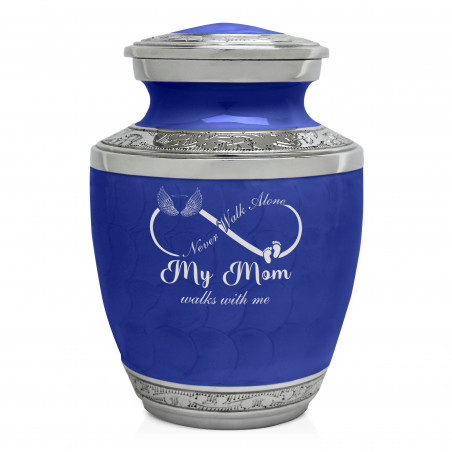 My Mom Walks With Me Sharing Urn - Royal Blue