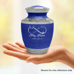 My Mom Walks With Me Sharing Urn - Royal Blue